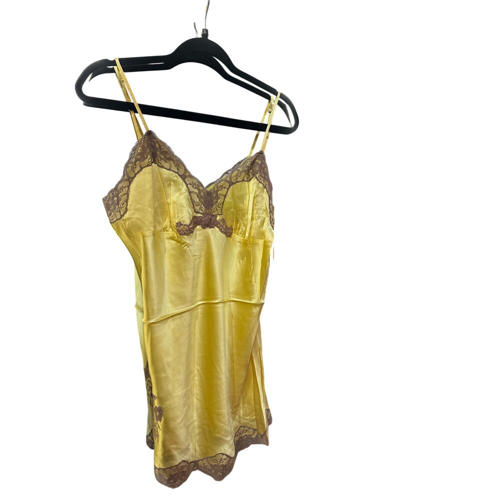 $180 Gold Hawk Sunshine Silk Cami Embroidered Lace Tank L NWT